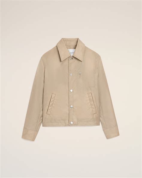 TAUPE BEIGE Beige Nylon Ami De Coeur Stud Buttoned Jacket | Ami Paris
