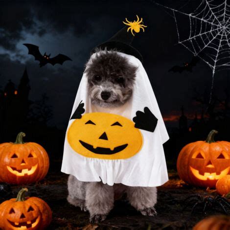Disfraz de calabaza y fantasma para Halloween para perros M