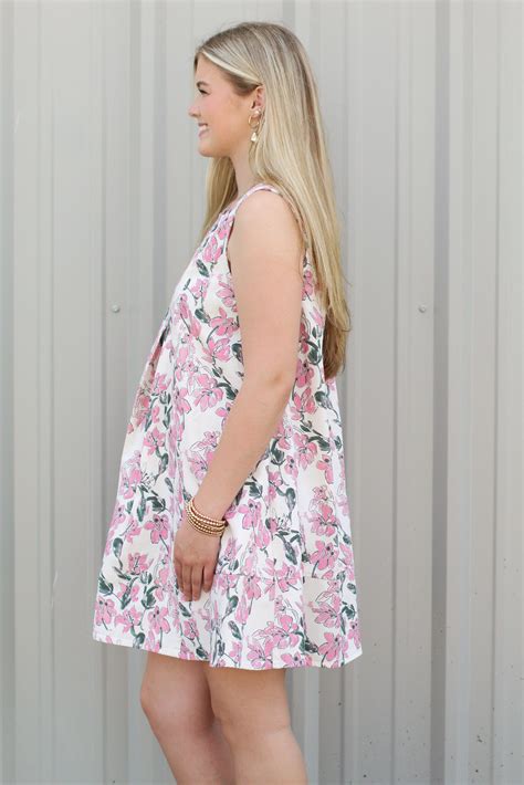 Denim & Flowers Shift Dress - Cara's Boutique