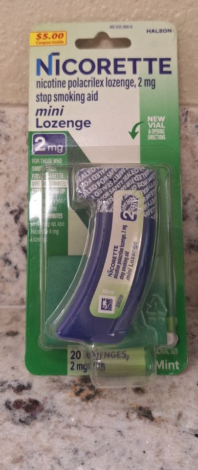 2 PACK Nicorette Stop smoking Aid Nicotine Polacrilex Mini Lozenges 2mg ...