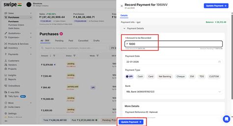 How to record partial payment against a purchase invoice in web ...