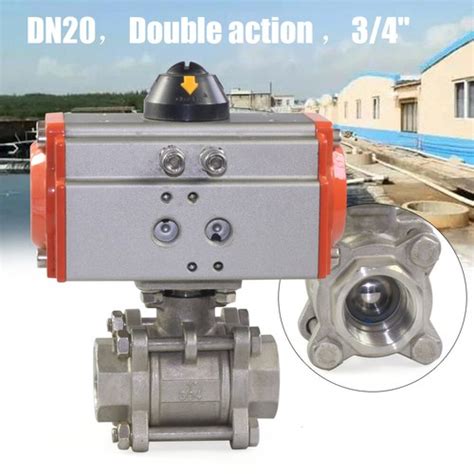 3/4" Pneumatic Ball Valve Double Acting Air Actuated Ball Valve ...