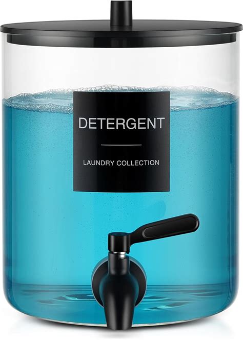 Glass Laundry Detergent Dispenser, 128 oz / 3.5L Fabric Softener ...