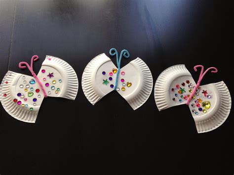 Party of 5: Paper Plate Jeweled Butterfly Craft | Butterfly crafts ...