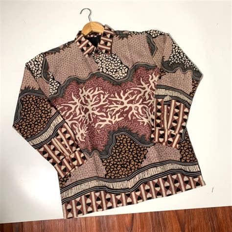 Jual kemeja batik pria berlapis puring rose gold | Shopee Indonesia