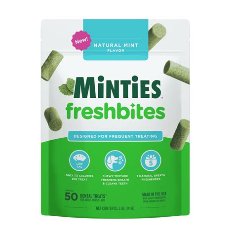 DENTAL TREATS SOFT Chewy Mint Flavored 50 Count Low Calorie Plaque Remover £14.39 - PicClick UK
