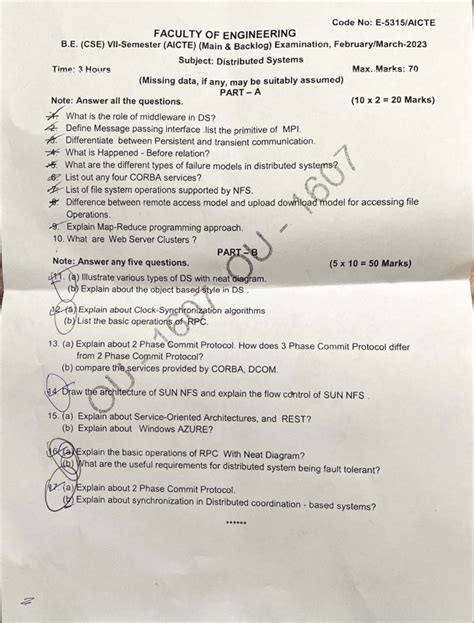 DS Previous Year Question Paper - B.E. (CSE) (Main Backlog) Exam - Studocu