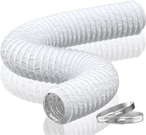 4 Inch Duct - 16 FT White PVC and Aluminum Ducting for Heating Cooling Ventilation and Exhaust ...