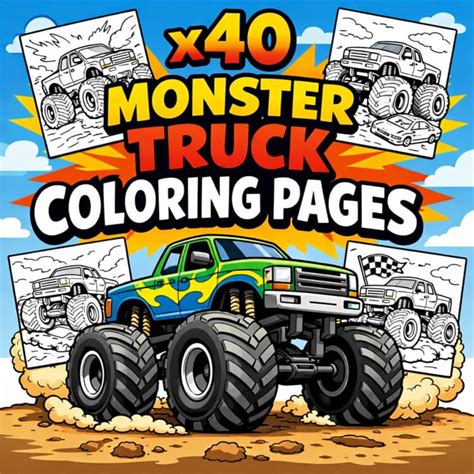 Monster Truck Coloring Pages Printable for Preschool and Kindergarten Kids