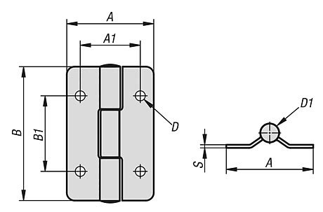 KIPP - Archivos CAD gratuitos - Bisagras de acero inoxidable, forma A ...