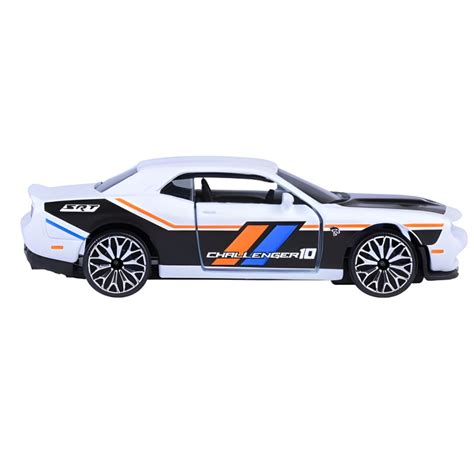 Racing Premium White Dodge Challenger SRT HELLCAT Die-Cast Car By Majo ...
