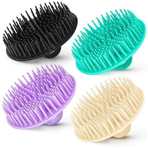 4Pack Hair Scalp Exfoliator Brush Dandruff Cleaning brush, Flexible ...