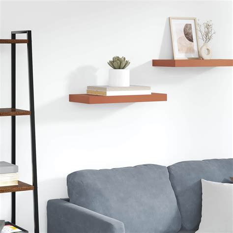 Estantería de pared roja de 50 x 23 x 4 cm, madera de ingeniería ...