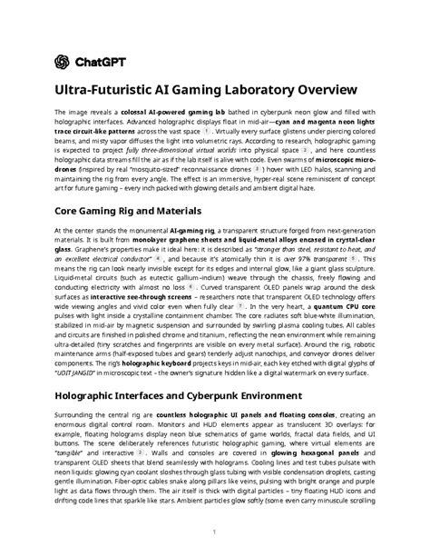 Ultra-Futuristic AI Gaming Lab Overview: Holographic Innovations and ...