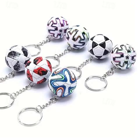 7 Pcs Soccer Ball Keychain Set, 3D Mini Football Keyrings for Kids Boys ...