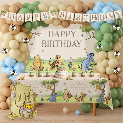 149pcs Winnie Pooh Birthday Decorations, Vintage Pooh Bear Decor ...