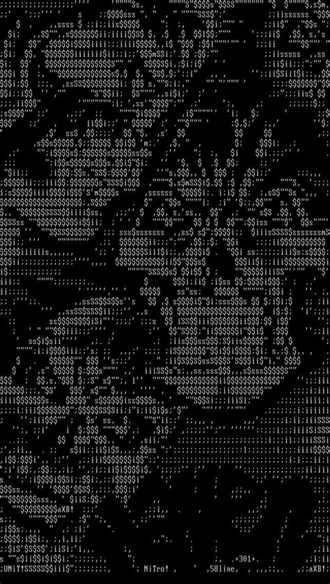 Man's face with ASCII art