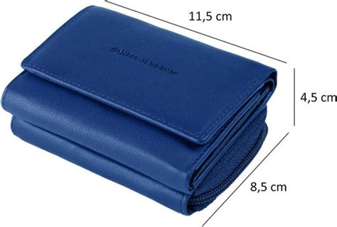 Dames Portemonnee Klein Echt Leer met RFID Bescherming en Ritsvak voor ...