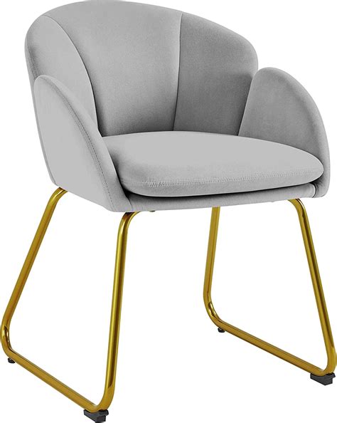 LInyy Flower Shape Velvet Vanity Chair, Modern Side Chair Armchair with ...