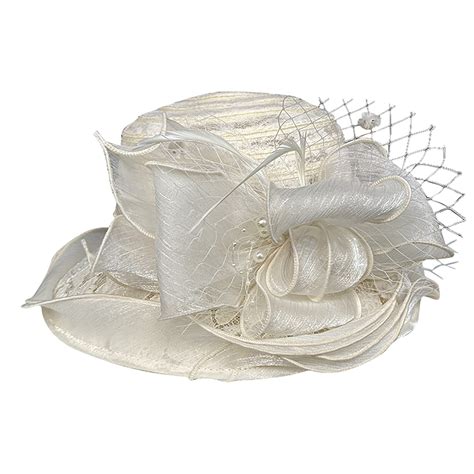 Church Dress Hat For Women Black Fascinators Bridal Tea Party Wedding Wide Brim Beach Hat ...