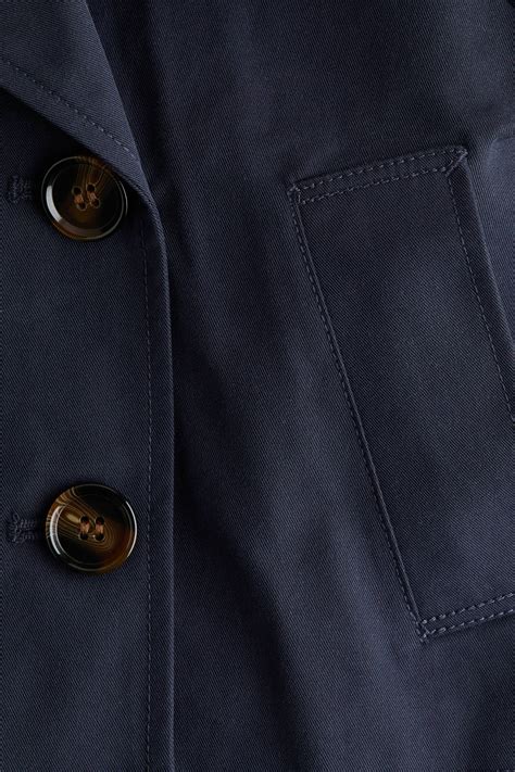 Short twill trench coat - Navy blue - Kids | H&M IN