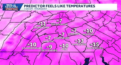 Thursday morning lows will be... - WGAL News 8 Storm Team | Facebook