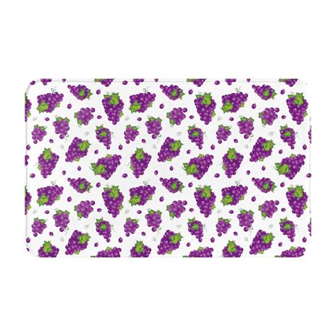 Bathroom Rugs Non Slip Washable - Cute Purple Grape Green Leaves ...