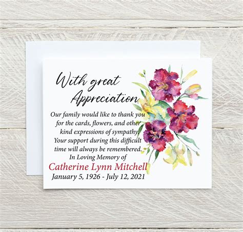 Thank You Notes After Funeral Template - Task Management Template