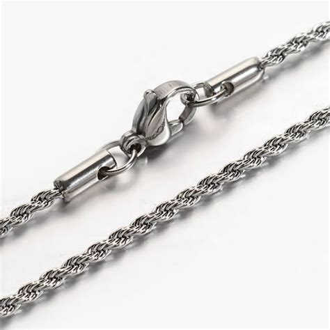10 pc Rope Chain Necklaces 304 Stainless Steel Necklaces with Lobster ...