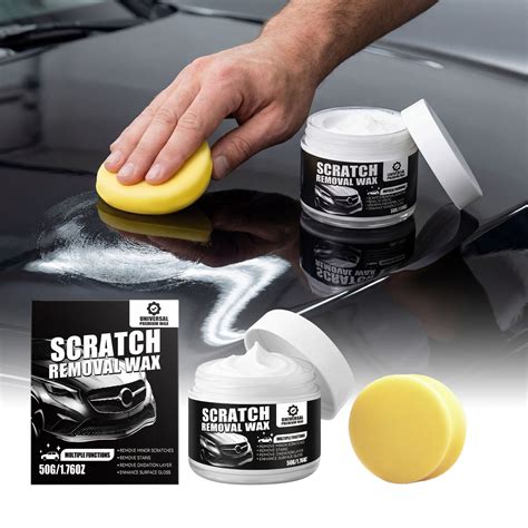 Car Scratch Remover Kit, Auto Scratch Repair Wax with Microfiber Sponge and Cloth, Paint ...