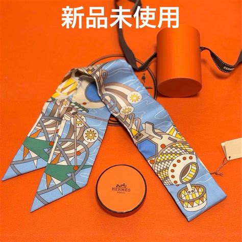 楽天市場】【新品】 エルメス HERMES ツイリー HERMES SCARF ODYSSEY ベージュ/ブルーシエル 063707S シルク ...