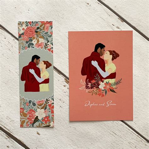 Literary Couples Bookmark and Postcard Set - Pride and Prejudice / Bridgerton / Anne of Green ...