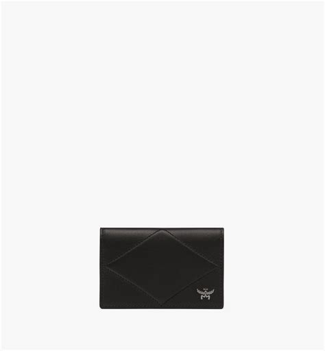 One Size Diamond Card Case in Calfskin Black | MCM ®JP