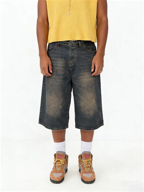 Inflation Streetwear Vintage Washed Baggy Jorts 2026 Spring Summer New Distressed Wide Leg Denim ...