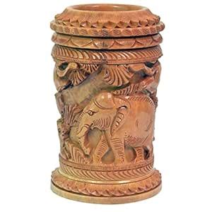 Craft Trade Pen Stand for Office Table - Wooden Rupee Box with Ashok ...