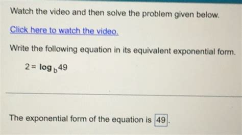Solved: Watch the video and then solve the problem given below. Click ...