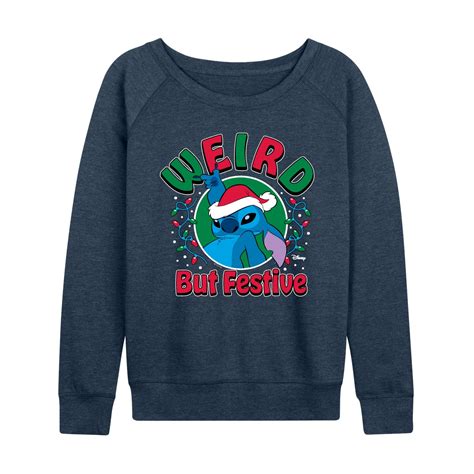 Lilo & Stitch - Weird But Festive Stitch - Women's French Terry Long ...