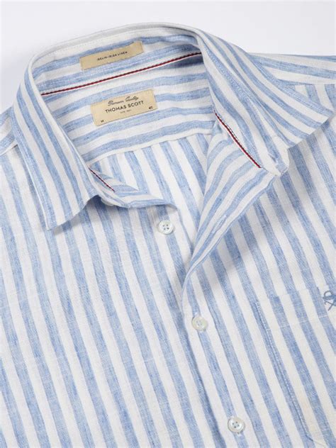 Price History of Thomas Scott Premium Linen Slim Fit Striped Spread ...