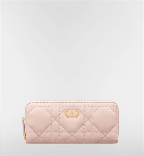 Miss Caro Voyageur Slim Wallet Powder Pink Macrocannage Lambskin | DIOR