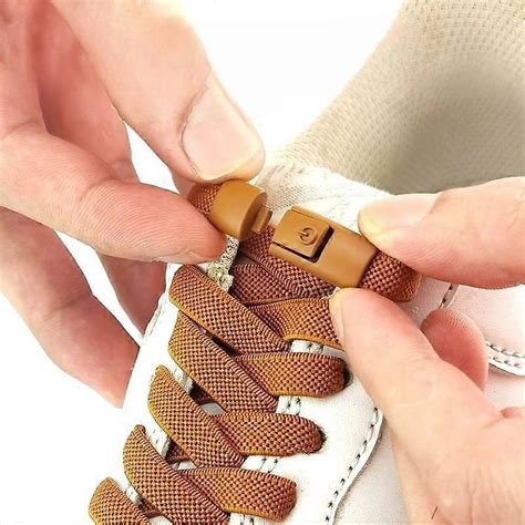 Colourful Press-to-Lock Shoe Laces Elasticated 8mm Flat Cord No-Tie ...