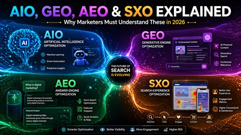 AIO, GEO, AEO & SXO Explained — Modern SEO Guide 2026