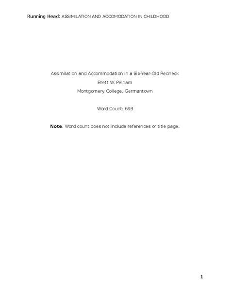 Assimilation and Accommodation in Childhood: A Personal Reflection ...