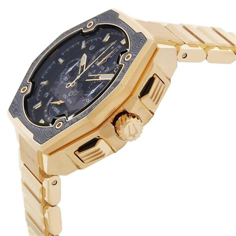 Reloj Bulova Para Hombre De Cuarzo Cronógrafo Esfera Negra Con Brazalete