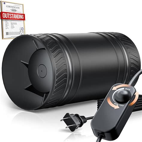 ONVEAN 4 Inch Inline Duct Fan with Speed Controller, Upgraded Inline ...