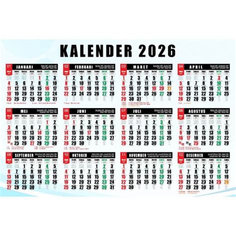 Kalender 2026 Indonesia Lengkap: Versi Masehi, Hijriyah, dan Jawa dalam ...