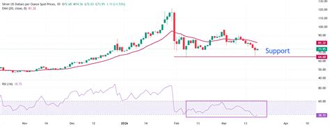 白银价格预测：白银/美元在74美元附近维持反弹走势，前景依然黯淡