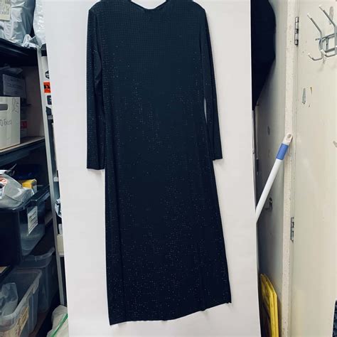 H&M Womens Full Length Embellished Black Party Dress Size L