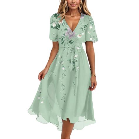 Chiffon Dresses for Women 2026 Elegant Classy Wedding Guest Floral Formal Cocktail Prom Dress M ...