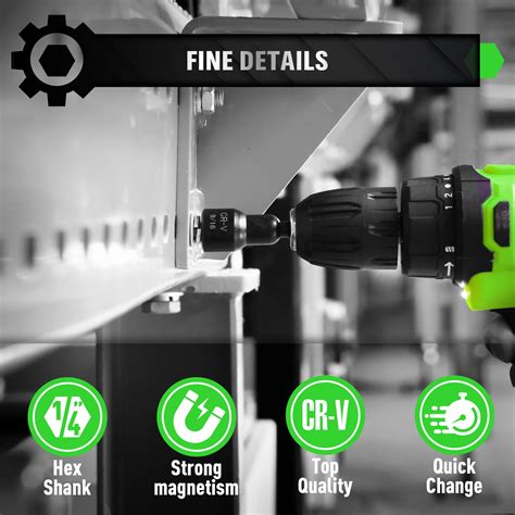 55PC Magnetic Nut Driver Set, Impact Socket Adapters Metric & SAE 1/4" Hex