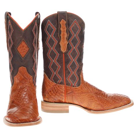Men's Cognac Patch Alligator Cowboy Boots | Vaccari